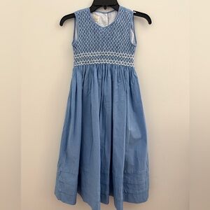 Strasburg Blue Gingham Smocked Formal Dress